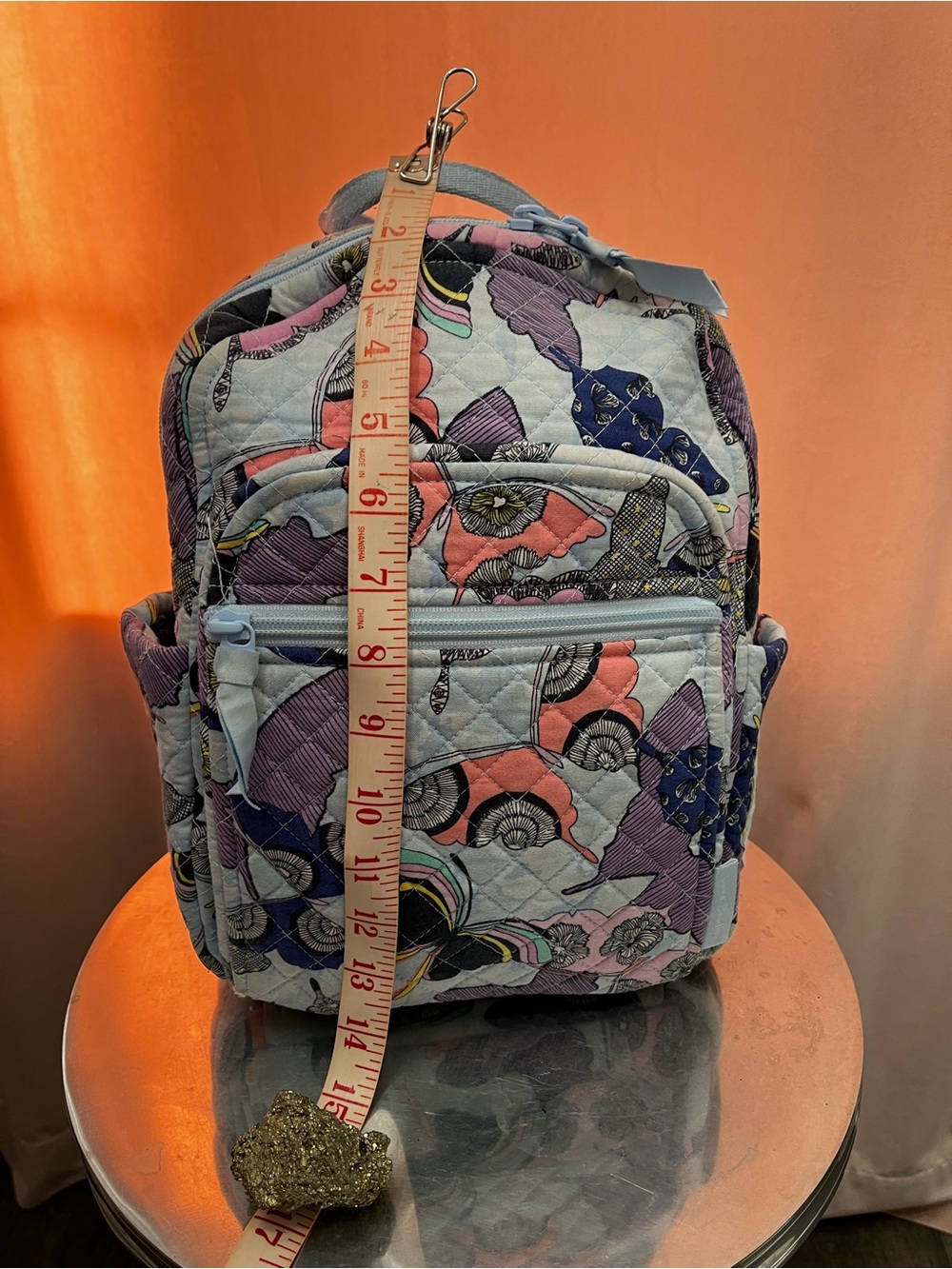 Vera Bradley butterfly printed quilted backpack travel school daypack